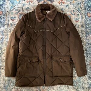 Vintage 80s Rice Sportswear Puffer Zip-up Jacket Size XL